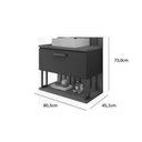 Ver imagem 3 de Gabinete para Banheiro 80 Cm 100% Mdf Nicho 1 Porta Basculante Duna Mgm Móveis Cimento/freijo