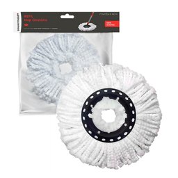Refil Esfregão Mop Giratório Pro Microfibra Branco - Powermaid - 1