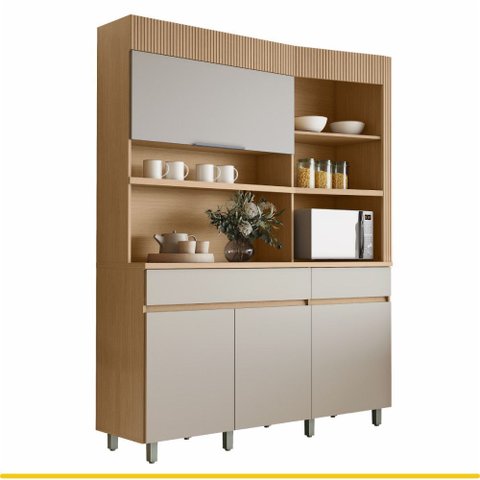 Cozinha 4 Portas 2 Gavetas Nesher Realeza Torre Angular 160cm 100 Mdf