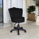 Ver imagem 1 de Cadeira Mocho Pétala Giratória para Estética Consultório Veludo Preto Bz Home Decor