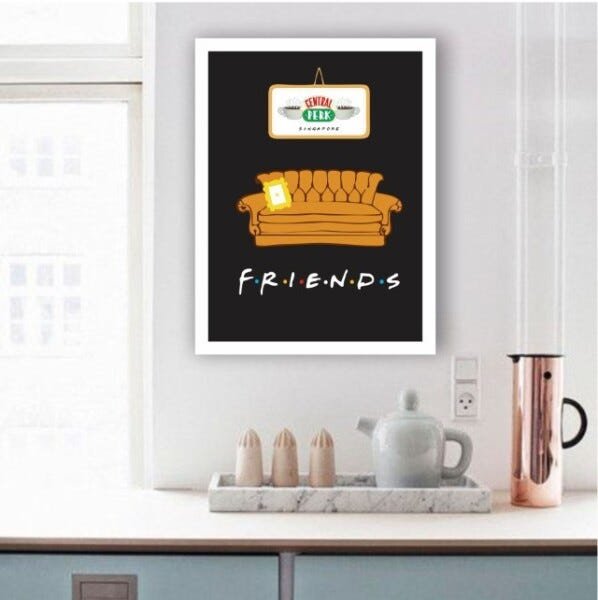 Placa Decorativa Série Friends Sofá Central Perk 40x50cm MadeiraMadeira