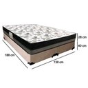 Ver imagem 3 de Cama Box Casal Suede Bipartido + Colchão Ortobom Iso Dupla Face 60x138x188 Cor:bege