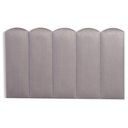 Ver imagem 4 de Kit Cabeceira Estofada Modelo Nuvem Solteiro 5 Placas Fita Dupla Face MDF Suede Cinza