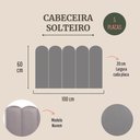 Ver imagem 2 de Kit Cabeceira Estofada Modelo Nuvem Solteiro 5 Placas Fita Dupla Face MDF Suede Cinza
