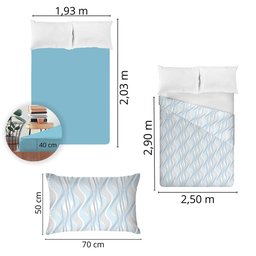 Jogo de Cama King Size Algodão 200 Fios 4 Peças Estampado - 5