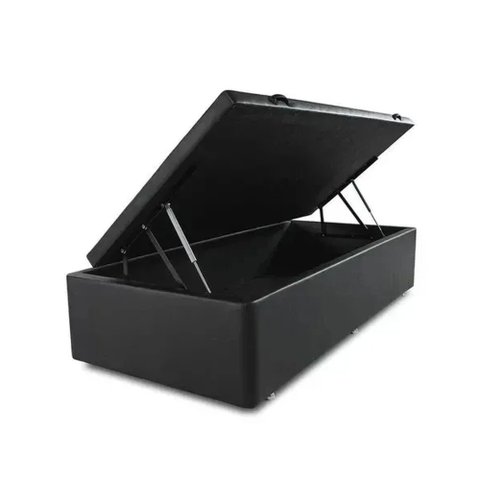 Base Box Baú Solteiro 88x188 Sintético Preto