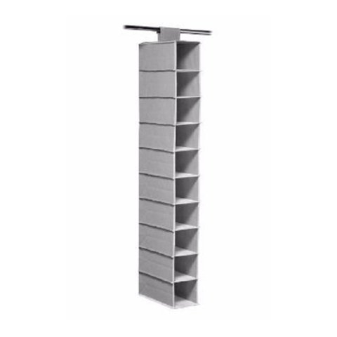 Sapateira Vertical Multiuso 10 Divisorias Prateleiras Organizador Cabideiro para Armario Closet Cinz