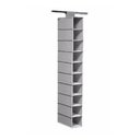 Ver imagem 1 de Sapateira Vertical Multiuso 10 Divisorias Prateleiras Organizador Cabideiro para Armario Closet Cinz