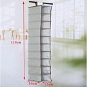 Ver imagem 4 de Sapateira Vertical Multiuso 10 Divisorias Prateleiras Organizador Cabideiro para Armario Closet Cinz