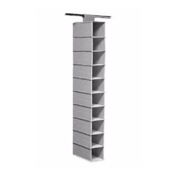 Sapateira Vertical Multiuso 10 Divisorias Prateleiras Organizador Cabideiro para Armario Closet Cinz - 1