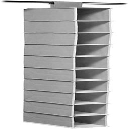 Sapateira Vertical Multiuso 10 Divisorias Prateleiras Organizador Cabideiro para Armario Closet Cinz - 2