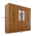 Ver imagem 4 de Guarda-roupa Casal Balder Premium 6 Portas 4 Gavetas com Espelho Cinamomo - Pnr Móveis