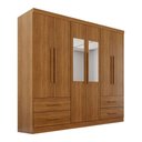 Ver imagem 3 de Guarda-roupa Casal Balder Premium 6 Portas 4 Gavetas com Espelho Cinamomo - Pnr Móveis