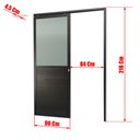 Ver imagem 4 de Porta de Correr Suspensa Meia Lambril Meia Vidro Dir L.25 Preta 210x90 Brimak