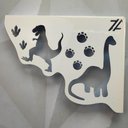 Ver imagem 7 de Par Mãos Francesas Decorativas Branca 20cm Prateleira Menino Dinossauros Aço