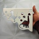 Ver imagem 5 de Par Mãos Francesas Decorativas Branca 20cm Prateleira Menino Dinossauros Aço
