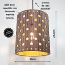 Ver imagem 2 de Luminária Teto Pendente MDF Lâmina Madeira Elegante Rústica