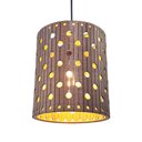 Ver imagem 1 de Luminária Teto Pendente Mdf Lâmina Madeira Elegante Rústica