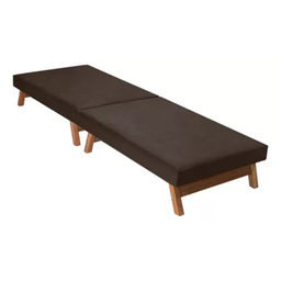 Cama Dobrável Portátil Solteiro Colchão Embutido Pés em Madeira 170x60 Marrom - Av - 2