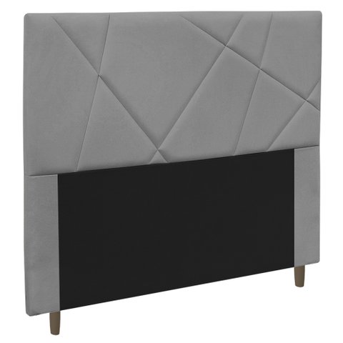 Cabeceira Cama Box Casal Queen Size Mali 160cm Veludo Cinza - Abmaza