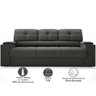 Sofá com Porta Copos Retrátil e Reclinável Tom 2,05m Velosuede - Netsofas - Chumbo - 4