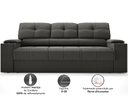 Ver imagem 4 de Sofá com Porta Copos Retrátil e Reclinável Tom 2,05m Velosuede - Netsofas - Chumbo