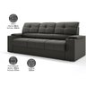 Sofá com Porta Copos Retrátil e Reclinável Tom 2,05m Velosuede - Netsofas - Chumbo - 2