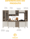 Ver imagem 7 de Armário de Cozinha Modulada Completa Fidelitá Paris 6 Peças 295cm 15 Portas 3 Gavetas com Tampo