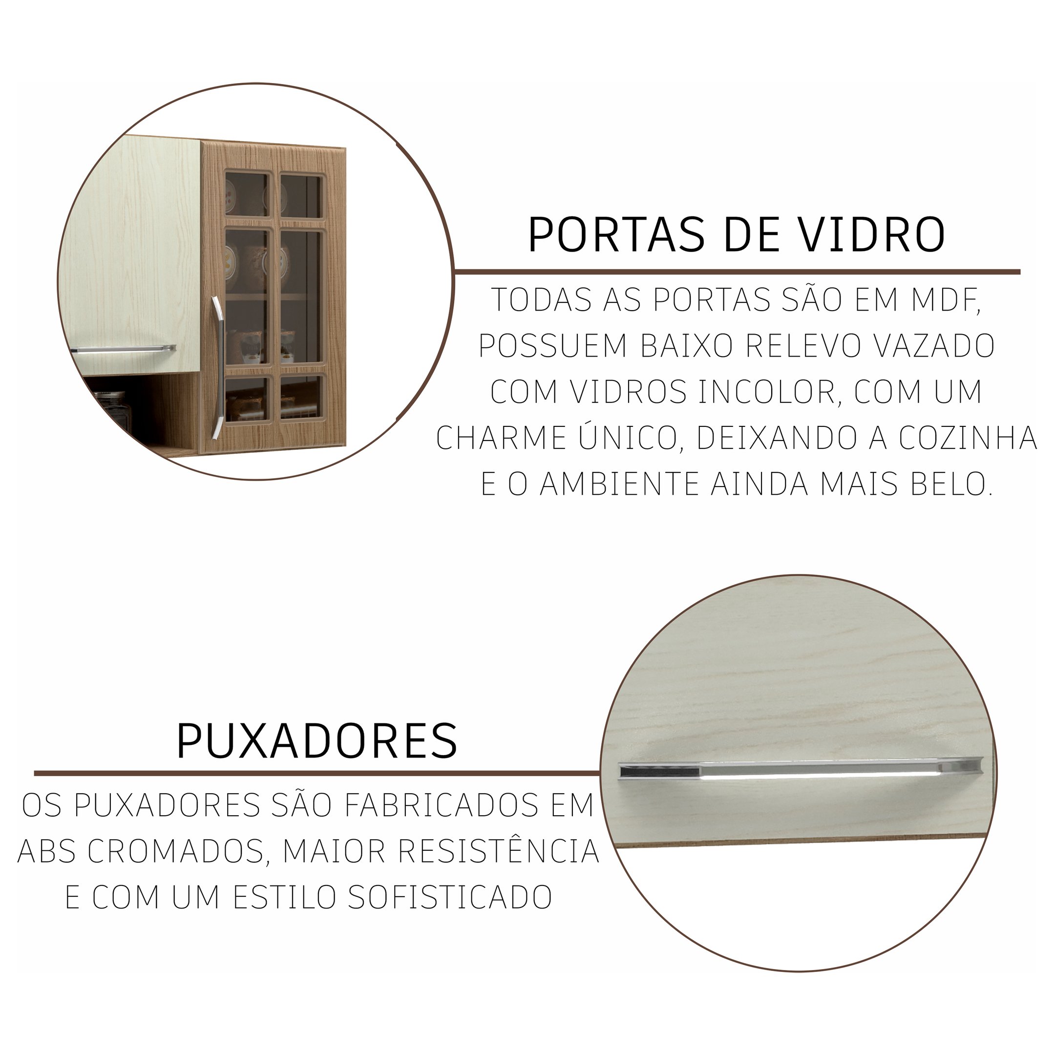 Cozinha Modulada Completa Fidelitá Paris 6 Peças 295cm 15 Portas 3 Gavetas com Tampo - 5