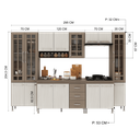 Ver imagem 5 de Armário de Cozinha Modulada Completa Fidelitá Paris 6 Peças 295cm 15 Portas 3 Gavetas com Tampo