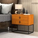 Ver imagem 2 de Kit 2 Mesas de Cabeceira Unic 60 Naturale com Base em Metalon:naturale/preto