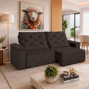 Ver imagem 1 de Sofá com Chaise Sirius 2 Lugares Retrátil e Reclinável 290cm Marrom