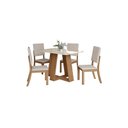 Ver imagem 1 de Mesa Jantar Lins 120 4 Cadeiras Mila Linho - Henn
