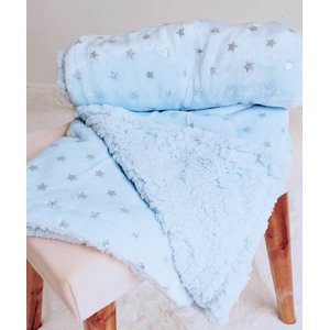 Kit 2 Mantas com Sherpa Flannel Infantil 75x100 Azul Camesa