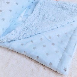 Kit 2 Mantas com Sherpa Flannel Infantil 75x100 Azul Camesa - 3