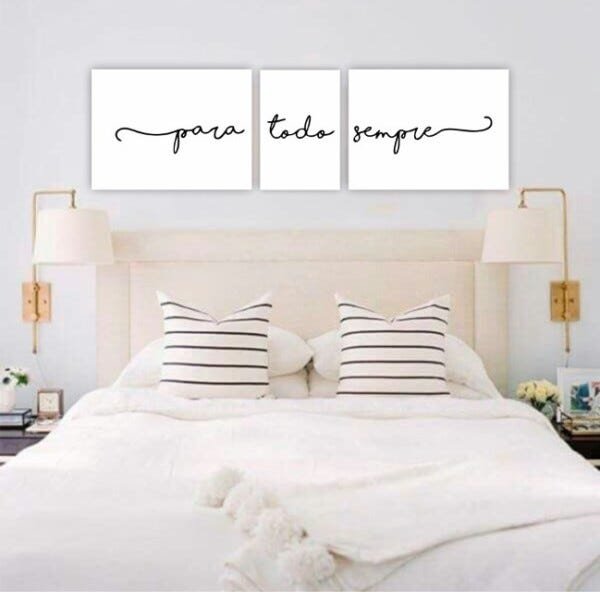 Conjunto Placas Decorativas Cabeceira Para todo Sempre - Cama Queen - 1