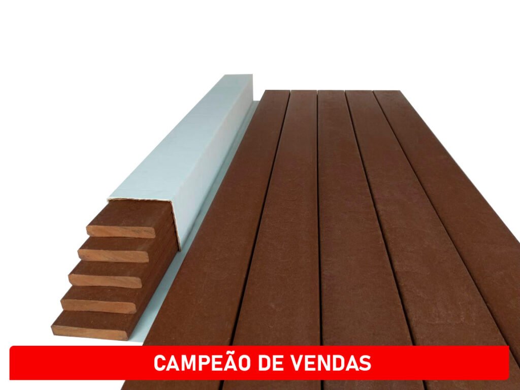 Deck de Wpc Maciço Cx. 5 Peças de 3 Metros 1,5m2:marrom - 4