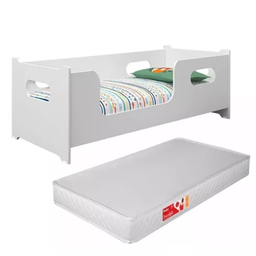 Mini Cama Infantil Montessoriana Encanto para Quarto de Criança Menina e Menino com Colchão e Proteç - 1
