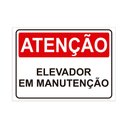 Ver imagem 1 de Placa de Sinalização Atenção Elevador em Manutenção em Pvc