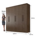 Ver imagem 3 de Guarda Roupa Casal 6 Portas 4 Gavetas Belém 15mm - Valverde: New Canion