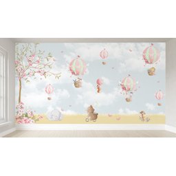 Papel de parede infantil para quarto de bebê balão menina M² PP48 - 1