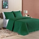 Ver imagem 2 de Kit Cobre Leito Colcha Vênus Casal Dupla Face Micropercal 200 Fios Liso 3 Peças - Verde Esmeralda Ca