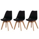 Ver imagem 1 de Kit 3 Cadeiras para Mesa de Jantar Sala Cozinha Escrivaninha Saarinen Design Leda Preta
