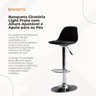 Banqueta Alta Light Preto com Estrutura Metálica e Assento Acolchoado - 4