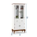 Ver imagem 4 de Cristaleira 4 Portas 2 Prateleiras 1 Gaveta e Pés Luiz Xv 60308 Linz Móveis - Branco/imbuia