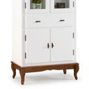 Ver imagem 3 de Cristaleira 4 Portas 2 Prateleiras 1 Gaveta e Pés Luiz Xv 60308 Linz Móveis - Branco/imbuia