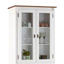 Ver imagem 2 de Cristaleira 4 Portas 2 Prateleiras 1 Gaveta e Pés Luiz Xv 60308 Linz Móveis - Branco/imbuia