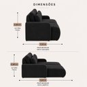 Ver imagem 5 de Sofá Retrátil 6 Lugares Veludo Apolo 2,70 Mts Preto