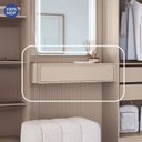 Ver imagem 5 de Escrivaninha Mesa Escritório Suspensa 100% MDF Complemento 1 Gaveta 78,5cm Duna Bege