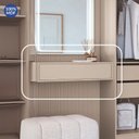 Ver imagem 2 de Escrivaninha Mesa Escritório Suspensa 100% MDF Complemento 1 Gaveta 78,5cm Duna Bege